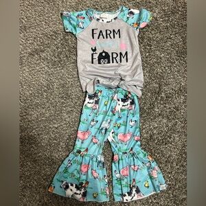12/18m Boutique outfit. Farm sweet farm. Worn once.